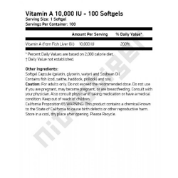 NOW Vitamin A (10 000 IU) 100 меки капсули