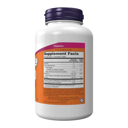 NOW Vitamin C-500 Chewable 100 дъвчащи таблетки