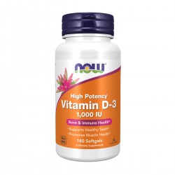 NOW Vitamin D-3 1000 IU 180 софтгел капсули
