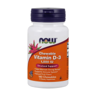 NOW Vitamin D-3 1000 IU Fruity Chew 180 плодови дражета