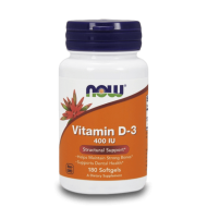 NOW Vitamin D-3 (400IU) 180 меки капсули