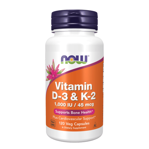 NOW Vitamin D-3 & K-2 120 растителни капсули
