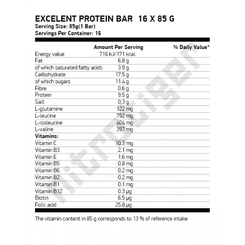 NUTREND Excelent Protein Bar 18 x 85 г