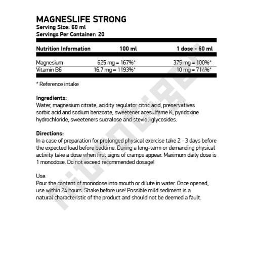NUTREND Magneslife Strong 20 шота x 60 мл