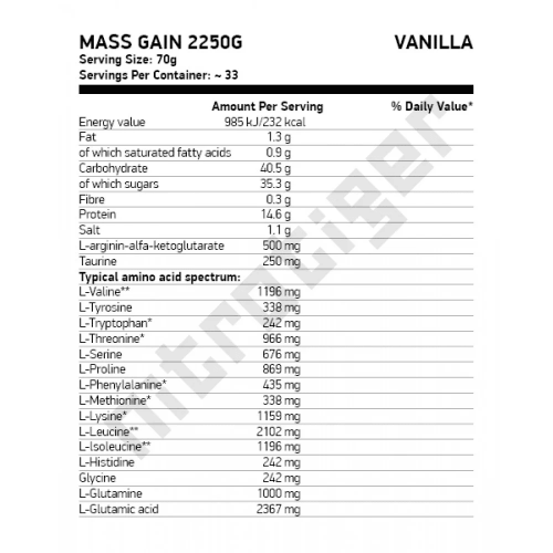 NUTREND Mass Gain 2100 г