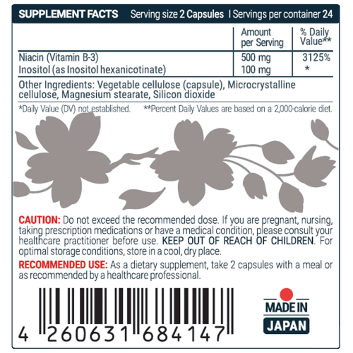 SEKAI KATSURYOKU Niacin Flush-Free 48 капсули